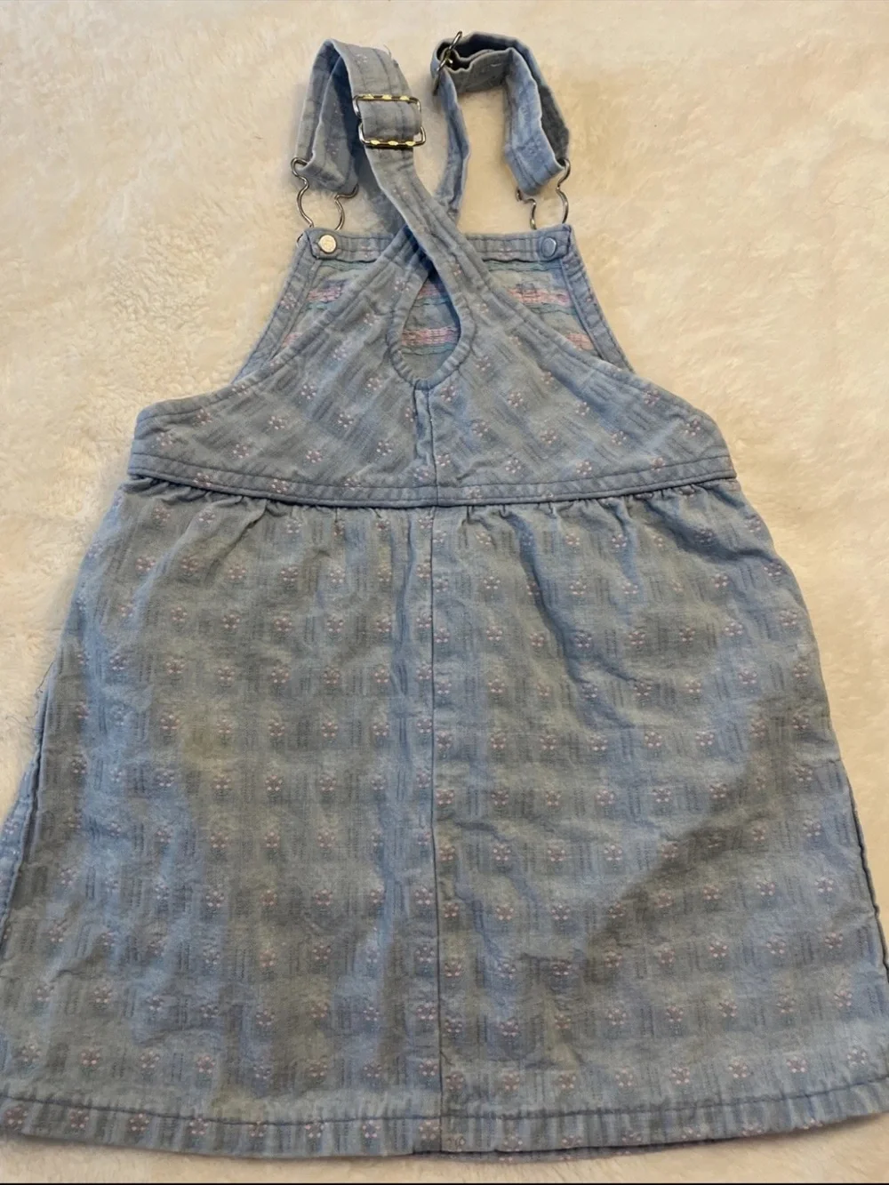OshKosh B'gosh Light Blue Girls' Textured Overall Dress